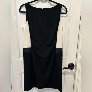 Lauren by Ralph Lauren Women’s Black & Ivory color block sheath dress, Size 10